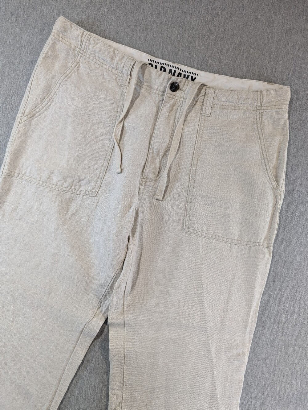 Old Navy Wide Leg 100% Linen Pants Women's Large Cream